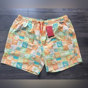 RipZone Orange and Green Patterned Swim Shorts xxl NWT